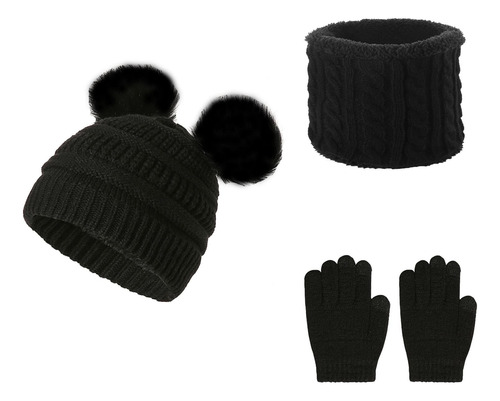 Conjunto De Gorro De Invierno U Kids De Punto Cálido Y Grues