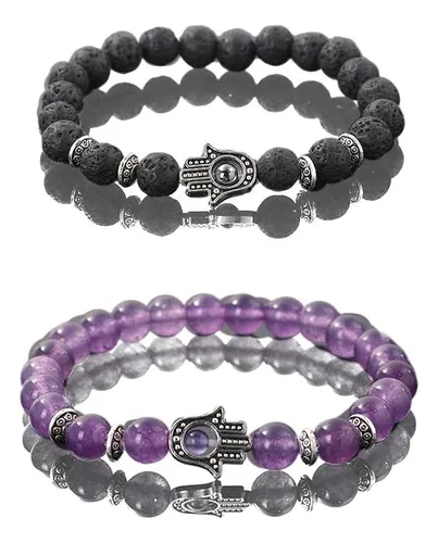 Kikila 2 Unids Set Hecho A Mano Elástico 6mm Cuentas Hamsa P