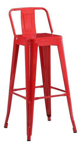 Imagen 2 de 7 de Banqueta Alta Taburete Metal Con Respaldo Bar Tolix Vonne