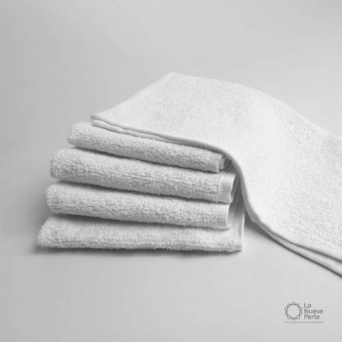 20 Toalla Facial 30x30 Cm. Para Manos Hotelera 100% Algodón Color Blanco Gt