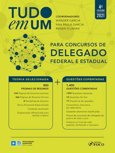 Tudo Em Um Para Concursos De Delegado Federal E Estadual - 4, De Barros, André / Trigueiros, Arthur / Vieira, Bruna / Calareso, Alice Satin. Editora Foco Editora, Capa Mole Em Português