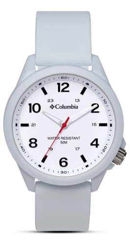 Reloj Columbia Hombre Correa Silicón Color Blanco Css10-117