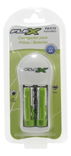 Carregador Para Pilhas 2aa/aaa Ou 1 Bateria 9v Flex Com 2aa 