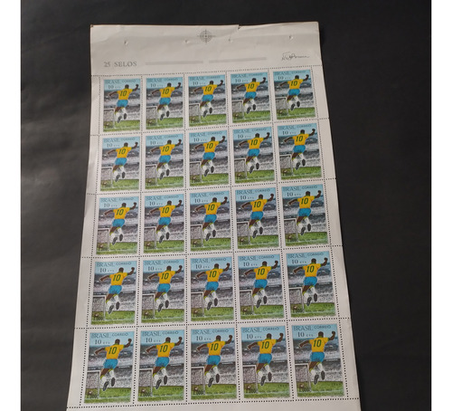 Folha Completa Selo 1000 Gols Pelé Filatelia (Usado)