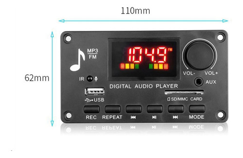 Asd 1 Juego De Módulo De Audio 12v Usb Tf Usb Fm Car Radio