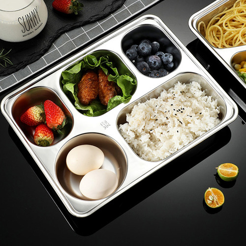 Bandeja Rectangular Dividida Con Compartimentos Para Comida