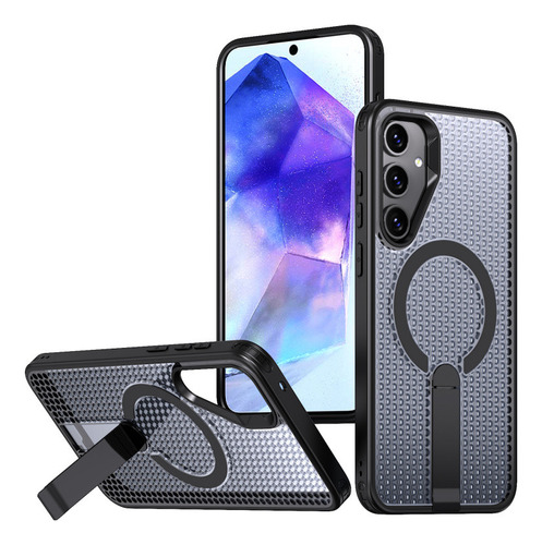 Funda Magnética De Metal Con Malla De Disipación De Calor Para Samsung Galaxy A56 A36 A26 A16 A55 A35 A25 A15 S25 S24 S23 Ultra