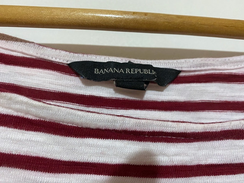 Remera Cuello Bote Importada A Rayas Banana Republic