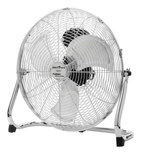 Ventilador de piso Britânia Turbo Oscillation C50 prata com 3 pás, 43 cm de diâmetro 220 V