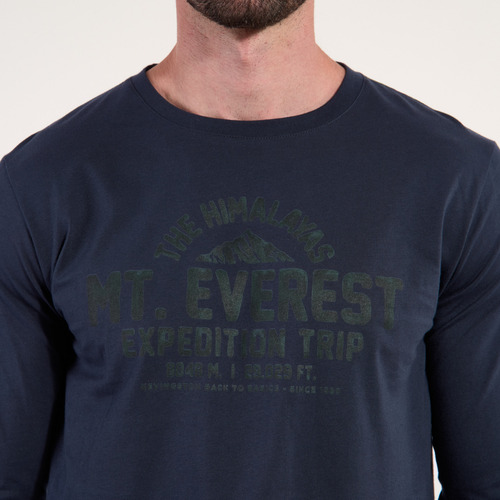 Remera Hombre Kevingston Denver Estampada Azul Gastado
