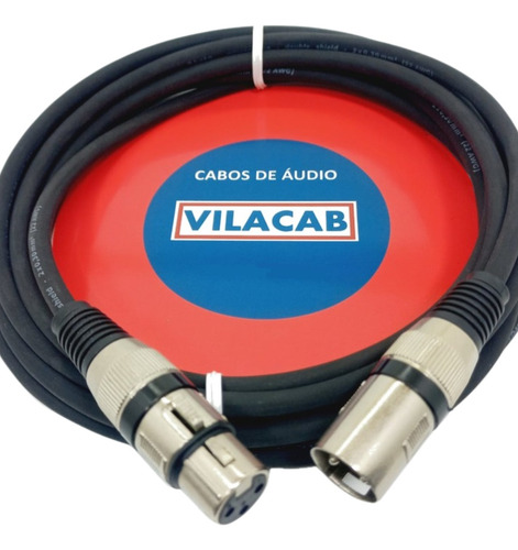 Cabo Microfone Dmx Xlr Canon Balanceado 3 Metros Vilacab