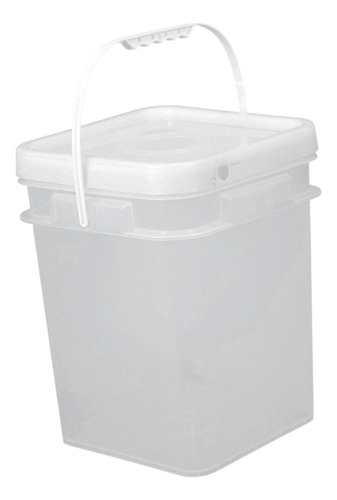 Cubo Cuadrado Para Mezclar Pintura Con Tapa, Lata 13l Claro