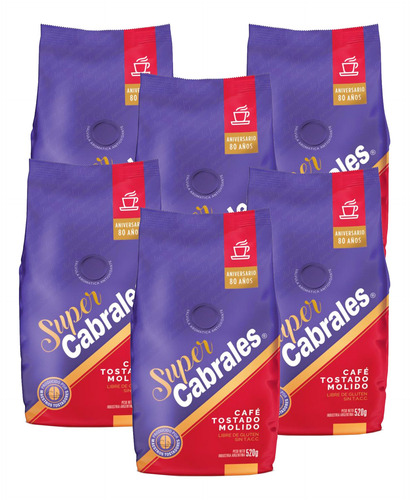 Imagen 1 de 7 de 6x Cafe Molido Super Cabrales 520gr Tostado