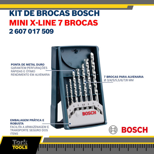 Kit Furadeira/paraf Impacto Gsb185-li 7 Brocas X-line Bosch