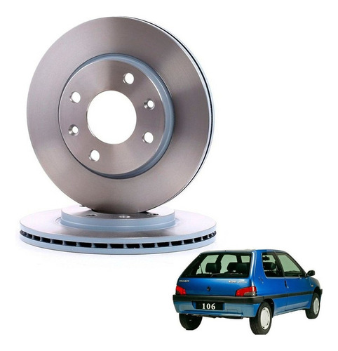 Par Discos Freno Delt Para Peugeot 106 1.4 1993 1996