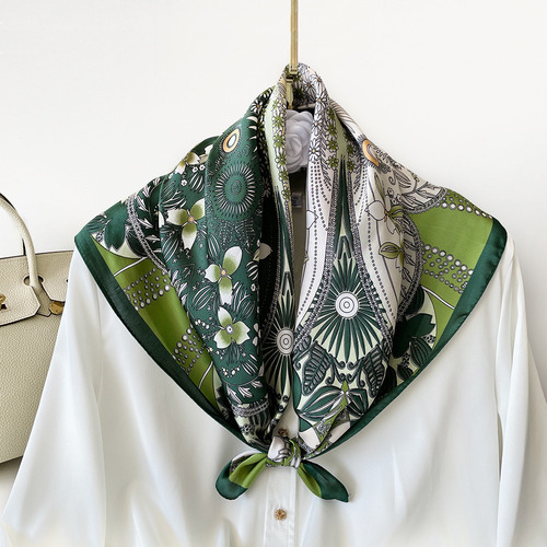 M Moda Feminina Floral Primavera Cachecol De Seda
