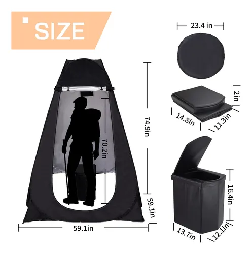 Inodoro Portátil Dinves Con Carpa Privacidad 1 Persona