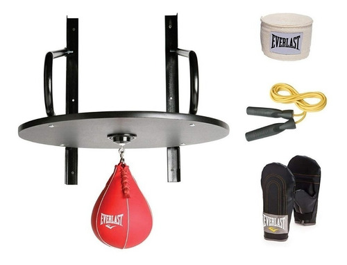 Soporte Puching Rotor Boxeo Everlast Kit Guantines