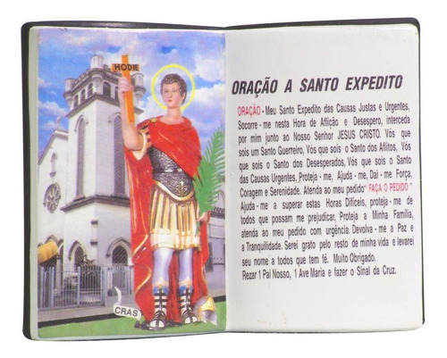 Imagem Santo Expedito Em Formato Livro Com Porta Caneta