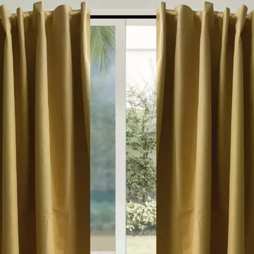 Juego De Cortinas Black Out Textil 150cm De Alto Maiz