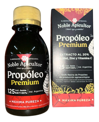 Propóleo Premium 20% Noble Apic Miel Zinc Vitamina C 125c Propóleo