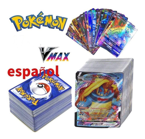 X20 Cartas Pokémon Vmax, Español Holográfica 