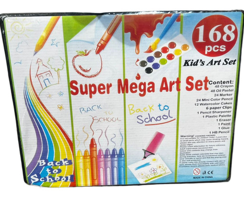 Maleta Set Lapices Plumones Crayones De Colores 168 Pcs