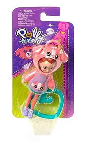 Boneca Polly Cachorrinho Pocket Pack Closet Giratório Mattel