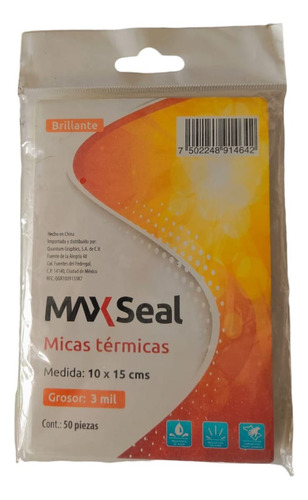 Micas Termicas Max Seal Paquete De 50 Piezas De 10x15