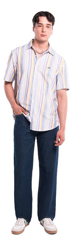 Jeans Oggi Hombre Relaxed Azul Oscuro Mezclilla
