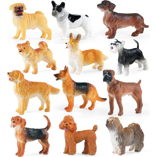 Sets De Muñecos De Juego De 12 Figuras De Perro Pequeñas