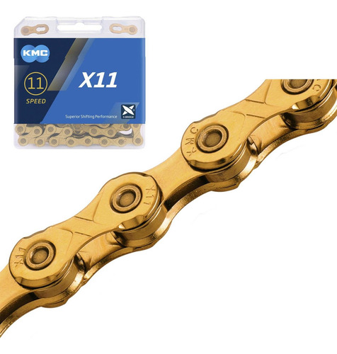Corrente Kmc Ti Dourada X11 11v 118 Elos Comp/ Shimano Sram