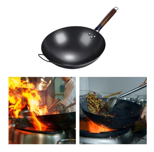 Sartén Wok Antiadherente Sartén Cocina 32cm Con Oreja