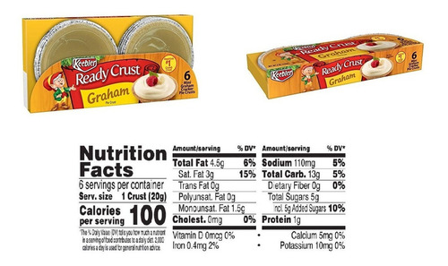 Bases Para Pay Mini Graham Pie Ready Crust Keebler 6 Pzas