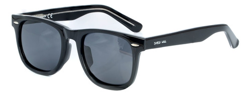 Óculos De Sol Masculino Quadrado Shield Wall Polarizado Cor Preto Armação Unico Haste Único Lente Único Desenho Único