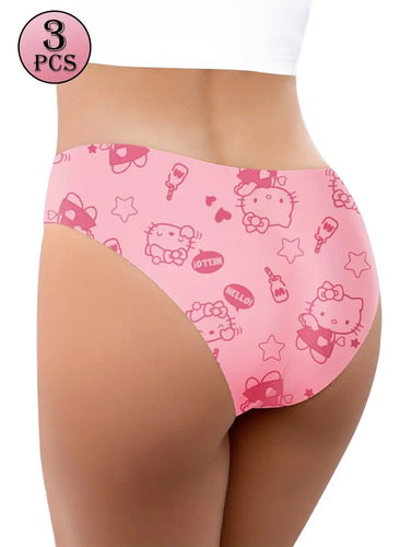 3 Pantaletas Hello Kitty Sin Costuras