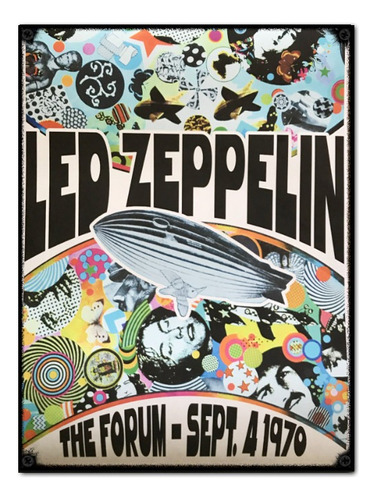 #791 - Cuadro Vintage / Led Zeppelin Poster Música No Chapa