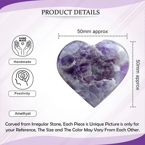 Piedra De Curacion En Forma De Corazon Estilo Amatista Big Heart (amethyst)