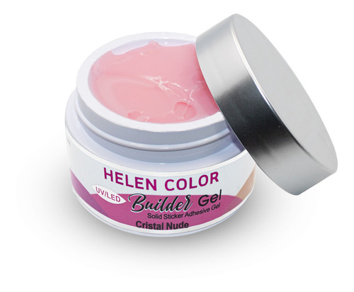Gel Sólido Led/uv Alongamento Unhas Helen Color Builder, 15g Cor Cristal Nude