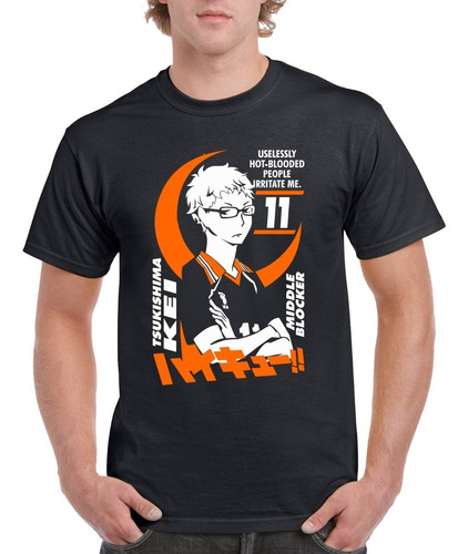 Playera Tsukishima Kei Haikyuu Anime Manga Otaku A2187 