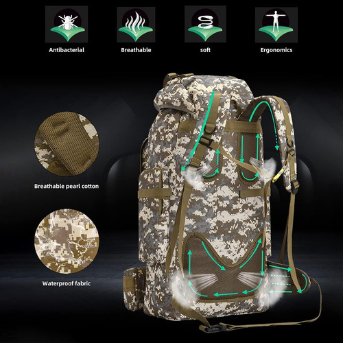 Mochila Hongxinghai 100l Para Acampamento E Caminhada, Mochi