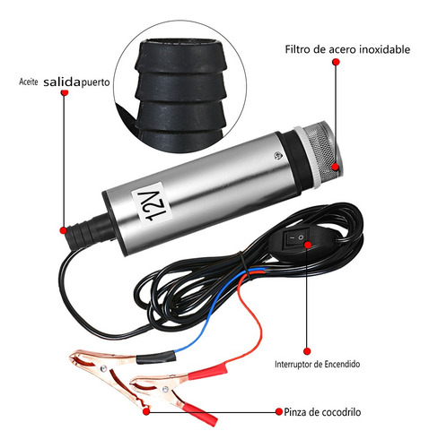 Bomba Sumergible Dc 12 V/24 V Para Bombeo De Agua De Aceite