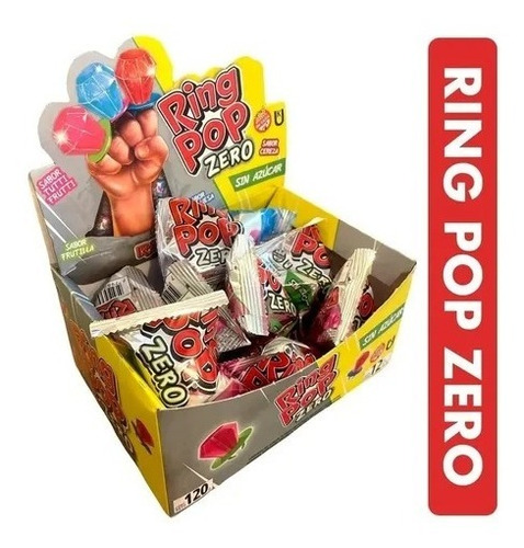 Imagen 1 de 1 de  Caramelo Anilllo Ring Pop Zero Caja Contiene 12 Unidades