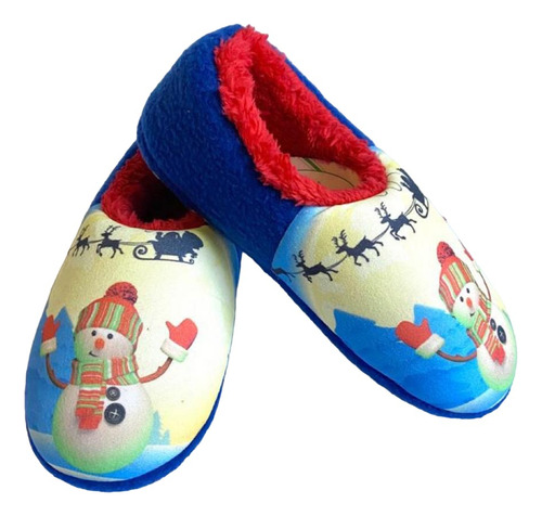 Pantuflas O Babuchas Navideñas Muñeco Nieve Tallas 25 A 42