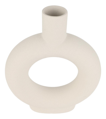 Jarrón Hueco Circular Circular Con Forma De Flor De Cerámica