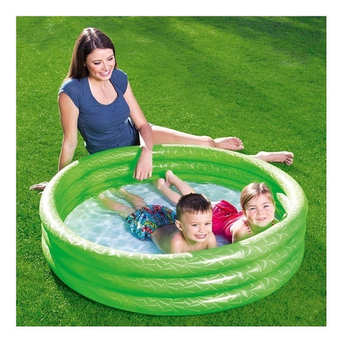 Pileta inflable redonda Bestway 3 Aros 51025 de 122cm x 25cm 140L verde