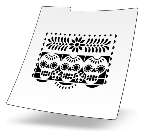 Stencil Reusable Galletas - Halloween Papel Picado Calaveras