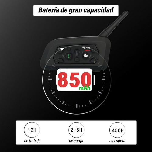 Par De Intercomunicadores Bluetooth Para Casco Moto V6plus