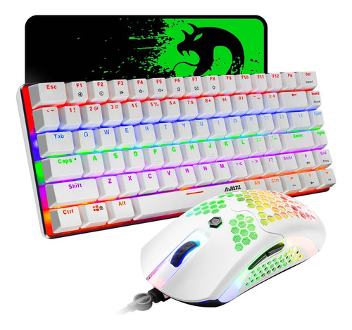 Combo Gamer Teclado Mecánico 60% Mambasnake | Super Combo Color del mouse Blanco Color del teclado Blanco