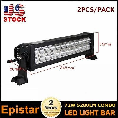Combo De 14 En 72w 2pcs Led Light Bar Buceo Lámpara Vehículo